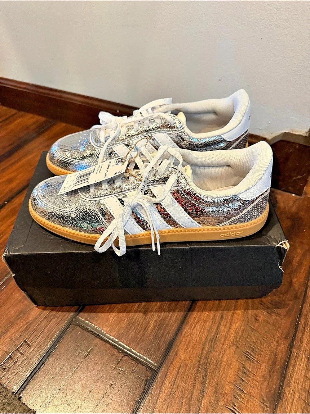 adidas Breaknet Sleek Shoes Silver & White Sneakers US 9